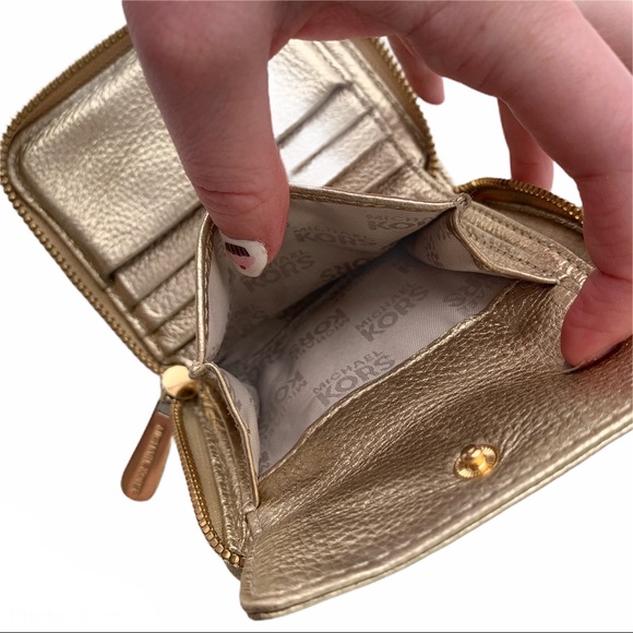 Michael Kors • Gold and Tan MK Wallet - Picture 11 of 16